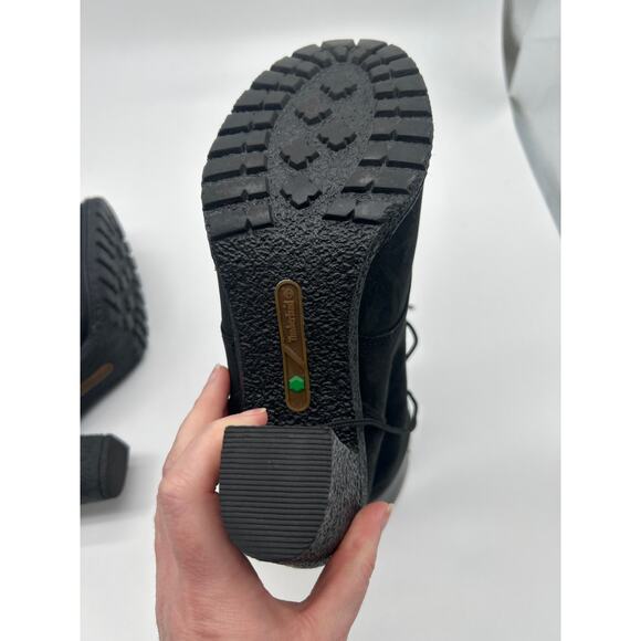 Timberland Women's Glancy Black Mid Lace-Up Heel Boots Size 8.5 OrthoLite Chunky - Picture 10 of 11